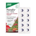 Floradix Iron Tablets - B 비타민, 엽산, 비타민 C 및 기타 - 에너지 지원 - 채식 및 글루텐 - 80 정제 (80 인분)