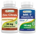 아연 구연산염 D3를 가진 30 mg & 비타민 K2 (MK7)