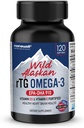 NANOWELL 야생 알래스카 rTG 오메가-3 물고기 기름 1196mg - EPA, DHA, 비타민 D3 & E - 120 Softgels, 60 일 공급
