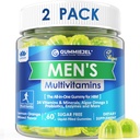 2 팩 - Mens Multivitamins Gummies, Multiminerals, Vegan Omega 3, CoQ10, Probiotics, 매일 Mens 비타민 A C D E B6 B12, 남성, 에너지, Immunity, Sugar Free, Vegan (철 없음)