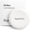 SuperSmart - 알약 상자 주최자 7 정제를위한 1 컷 블레이드와 함께 일 - 여행 크기 항목 - 보충제 및 약물을위한 작은 저장 - 7 큰 구획과 사용하기 쉬운 사용 | 화이트