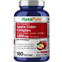 NusaPure Apple Cider Vinegar Complex 1500 mg 180 Veg 모자 Vegetarians와 Vegans, 비 GMO를 위해 적당한