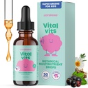 JoySpring Vital Vits - Kids Liquid Multivitamin - 1 fl oz (30 서빙) | 아이들을위한 초본 액체 비타민 | 천연 향 | Elderberry, Spirulina 및 기타와 함께 유아 멀티 비타민