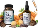 두뇌 Superfoods 번들 - 유기 바다 Moss & 스마트 슈룸, 캡슐 및 액체 드롭 번들, 유기 아일랜드 Seamoss 및 7 Adaptogenic 보충 교재 메모리 및 초점. 초콜릿 맛의 액체 드롭
