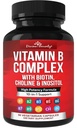 Divine Bounty Super B Complex Vitamins - B12, B1, B2, B3, B5, B6, B7, B9, Folic Acid - 비타민 B 보충 - 건강한 에너지 대사 지원 - 90 채식 캡슐