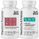 청소년 & Tonic 소화 보충, 정기 및 Gut 건강. Full Spectrum Enzymes Probiotics & Prebiotics for Digestion to Break Down Food and to Use Daily, 여성 및 남성 - 120 알약