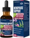 Black Cohosh Menopause Support Drops, Phytoestrogen은 W / Red Clover, Motherwort & St. John 's Wort Extract for Hot Flashes, 나이트 스웨터 및 편안함을 보충합니다. Cimicifuga 파라 Menopausia. 2oz