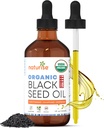 USDA Black Cumin Seed Oil Organic - Nigella Sativa Black Seed Oil Organic Cold Pressed & Glass Bottle에서 Unrefined - Vegan, Non-GMO Blackseed Nails & Hair Growth Oil (4 fl oz)
