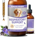 EagouDiary 개 기침 처리, Lysine, Mullein, 비타민, Canine Respiratory, Sneezing, 건조한, 젖은 & Barky 기복 (60mL/2 Fl Oz)를 가진 액체 수염 처리