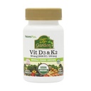 Nature Plus Source of Life Garden 비타민 D3 & K2-60 Vegan 캡슐 - 뼈 지원, 면역 기능, 심혈관 건강 및 무드 밸런스 홍보 - Vegan, 글루텐 무료 - 60 서빙