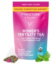 핑크 Stork Organic Fertility Tea for Women | Chaste Tree Berry (Vitex) + Red Raspberry Leaf가있는 여성을위한 불임 보조제 | Conception Support를위한 호르몬 균형 초본 차 | USDA Organic, Caffeine Free - Sweet Mint, 15 Sachets