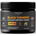 VINATURA 검정 심황, 까만 고추 1000mg를 가진 쿠르쿠민 - 심황 검정을 가진 심황 쿠르쿠민 - 쿠르쿠마 Caesia, 쿠르쿠마 Longa, 까만 고추 95% piperine - 60의 캡슐 30의 서빙