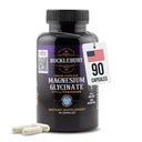 Bucklebury Magnesium Glycinate 캡슐 L-Theanine 350mg - 스트레스 완화, 근육 및 뼈 건강 지원을위한 고급 공식 - Magnesium Glycinate Women & Men - Vegan 90 Count