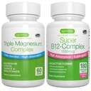 Triple Magnesium Complex + Super B12-Complex 에너지 번들, 높은 흡수 킬레이트 글리세라이드, 타우레이트 및 시트레이트 마그네슘 + 높은 흡수 서브 언어 B12, Vegan, Igennus의
