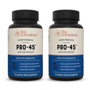 살아있는 의식 PRO45: Probiotic 공식, 45 억 CFU, 11 개의 종합적인 긴장. Dairy Free. 지연 된 릴리스 Veggie 모자. 면역력 향상. 60 캡슐 (2 팩)