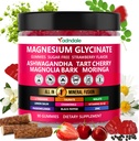 Adndale 90ct 15in-1 마그네슘 글리세린 Gummies 마그네슘 말레이트, Ashwagandha, Tart Cherry, Magnolia Bark, 레몬 Balm, Passionflower, Chamomile, L-Theanine, 아연, 비타민 K2 & D3를 가진 400 mg/serv-