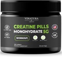 VINATURA 크레아틴 Monohydrate 알약 5g - 크레아틴 정제, 남자를 위한 크레아틴 알약, 여자, 크레아틴 en capsulas *USA 만드는 & Tested* , 크레아틴 monohydrate 분말 alt, 150의 정제 30의 서빙