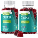 Prebiotics와 VITEEY Probiotic Gummies - 소화 건강을위한 Gut 건강 보조제 - 2 억 CFUs - Vegan, 글루텐 - 무료 - 120 개