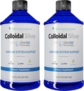 콜로이드 실버 액체 - 12 PPM 프리미엄 실버 솔루션, 봉사 당 60 MCG, All Natural, Vegan Immune System Support, Ionic Silver Water Daily Mineral Supplement (2-16 Fl oz Bottles)