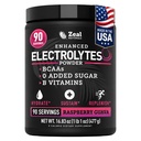 Zeal Naturals Electrolyte Powder Recovery Drink (90 서빙 | 라즈베리 과바) w 0 Sugar +BCAAs +B-Vitamins Electrolyte Supplement w 칼륨 아연 및 마그네슘 히드라 션 - Keto Electrolytes
