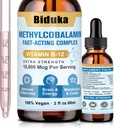 10,000mcg 비타민 B12 이하 언어 액체 하락, D3, B9 (Folic 산), 칼슘, 지원 에너지, 심장, 계류, 뇌, 면역 체계, 채식주의자, 비 GMO & 글루텐 자유로운을 가진 유일한 공식