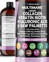 청결한 Nutraceuticals 액체 교원질 4000mg Biotin 10000mcg Keratin 100mg는 미국 - 16 Fl. Oz에서 만든 비타민 D3 MSM 50mg를 가진 머리 피부 & 못 비타민 & DHT 차단제를 보았습니다