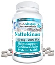 생물은 Nattokinase 보충교재를 흡수합니다. 비 GMO Natto 추출물 효소. 100 mg, 2000 FUs. 60 Veggie 모자 (60 일 공급)