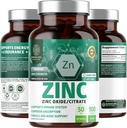 N1N 프리미엄 아연 50mg [3X 흡수, 채식주의자] Immune 지원, 피부 건강 및 더 나은 소화를 위한 모든 자연적인 아연 산화물과 구연산염 보충교재, 100개의 정제