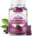 여성을 위한 softbear 칼슘 마그네슘 아연 Gummies, 뼈 힘, 설탕 자유로운, Vegan, Elderberry 풍미 60 Gummies를 위한 높은 흡수 칼슘 마그네슘 보충교재
