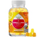 아이 오메가와 DHA Gummies - 지방산 오메가 3 6 9 비전 비타민 C - 건강한 신경 시스템 및 초점 지원을위한 아이를위한 영양 DHA - 물고기 무료 - 60 카운트