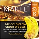 MAREE 24k Gold Under Eye Gel for Dark Circles and Puffiness - Collagen & Hyaluronic Acid Skincare Gel Pads - 퍼피 아이와 다크 서클을위한 골드 아이 패치 - 눈 마스크 아래 - 여행 필수
