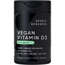 스포츠 연구 Vegan 비타민 D3 5000IU (125 mcg) 코코넛 오일 | 뼈, 관절 및 면역 지원을위한 100 % 식물 기반 비타민 D | Carrageenan Free, Vegan Certified & Non-GMO Verified (60 Softgels)