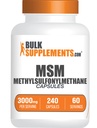 BulkSupplements.com MSM 캡슐 - Methylsulfonylmethane, MSM 3000mg - 공동 보충 교재, 글루텐 무료, 서빙 당 4 캡슐, 240 개 (팩 1)