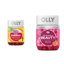 OLLY Extra Strength Daily Energy Gummy, Caffeine Free, 1000mcg 비타민 B12, CoQ10, Goji Berry & Undeniable Beauty Gummy, 모발, 피부, 손톱, Biotin, 비타민 C, Keratin, Chewable 보충교재