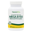 Natures Plus Mega B150 Complex, Sustained Release - 60 채식 정제 - 최대 효능 B Complex 비타민 보충 - 글루텐 - 무료 60 서빙