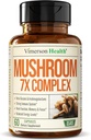 터키 꼬리, 사자 Mane 추출물, Shiitake Mushrooms, Reishi, Cordyceps, Maitake, Chaga & More – 7-in-1 Mushroom Supplement for Mental Clarity, Natural Energy & Focus