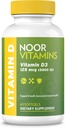Noor Vitamins Halal Vitamin D, Halal Vitamin D3, 5000 IU Softgels, Safflower Oil에서 Bone, Immune & Heart Health를 지원하여 흡수, Non-GMO, 글루텐 프리 & 할랄 (60 카운트)을 극대화하십시오.