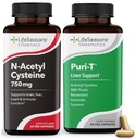 LifeSeasons Puri-T 와 N-Acetyl Cysteine Boost - 지원 Liver & Lung Detoxification - 120 캡슐