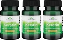 Swanson Keratin (Tibetan Wool에서) - 건강한 관절, 헤어, 피부 및 손톱을 촉진하는 천연 보충 - Nourish Healthy Connective Tissues - (60 캡슐, 50mg 각) (3 팩)