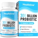여성 및 남성을위한 300 억 CFUs Probiotics - 12 Strains + 3 유기 Prebiotics, 소화 건강 및 면역, Gut Health & Bloating, 여성 및 남성을위한 Gut Health - 60 캡슐