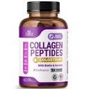 Colostrum, Biotin 및 Keratin을 가진 여자를 위한 교원질 펩티드 - 유형 I, II, III, V, X - 5X 더 높은 흡수 - 머리 피부와 못 비타민 - 여자를 위한 교원질 - 교원질 알약 - 60의 캡슐
