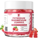 마그네슘 칼륨 보충교재 Gummies - 새로운 공식 Calm 마그네슘 Glycinate Gummies & 칼륨 Citrate 200 mg 플러스 Omega 3, B6, D3, K2 & Zzz를 위한 칼슘, 다리 크림 & 근육 - 120 조사