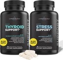 Livingood 매일 Thyroid 지원 번들 - 완전한 Thyroid 보충 플러스 광고 및 Cortisol 지원