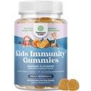 어린이 면역 지원 Gummies - 아연과 Echinacea Immune 부스터 Gummies와 함께 맛있는 비타민 C - 아이들을위한 Vegan Gluten 무료 및 젤라틴 무료 Chewable Gummy 비타민 보충