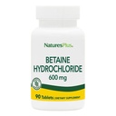 NaturesPlus Betaine HCl (Hydrochloride) - 600 mg, 90 정제 - 소화 지원 보충교재, 탄력있는 Heartburn & Indigestion의 증상 완화 - Hypoallergenic, 글루텐 - 90 서빙