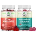 섬유 Gummies의 번들 - Gut & Digestive Health and Magnesium Gummies에 대한 Prebiotic Support와 Chicory Root Supplement - Magnesium Citrate Relaxing - 바디 & Mind Relaxation