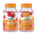 Lifeable 비타민 B12 + 칼슘 비타민 D, Gummies 번들 - 훌륭한 타스팅, 비타민 보충, 글루텐 무료, GMO 무료, Chewable