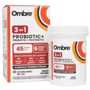 Ombre 3-in-1 Probiotic, Prebiotic 및 Postbiotic for Digestive Health & Gut Health - 45 억 CFU - Bloating, 변비 및 가스 구호 - 여성 및 남성을위한 대사 및 면역 지원, 30 일 공급