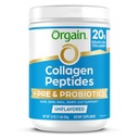 Orgain Hydrolyzed Collagen Peptides + Prebiotic & Probiotics Powder for Women & Men, 20g Grass Fed Collagen, 1 억 CFU - 소화, 머리, 피부 및 관절 건강, 비 GMO, 유형 I & III, 1lb