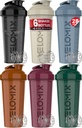 VELOMIX -6 PACK- 28 oz Protein Shaker Bottle for Protein Mix - 6x Wire Whisk | 단백질 쉐이크 용 누출 방지 쉐이커 컵 | 단백질 쉐이커 병 팩 | 단백질 쉐이크 컵 (Earth Tones Collection)